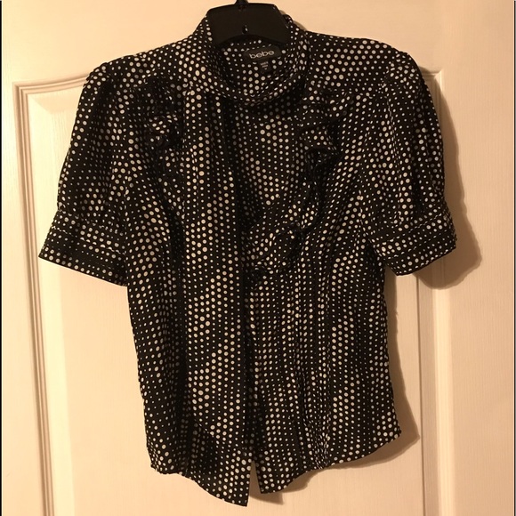 Black & white polka dots top from Bebe in size S. - Picture 2 of 6